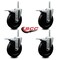 Service Caster 5 Inch Soft Rubber Swivel 58 Inch Threaded Stem Caster Set with Total Lock Brake SCC-TSTTL20S514-SRS-58212-4 - alternate 4